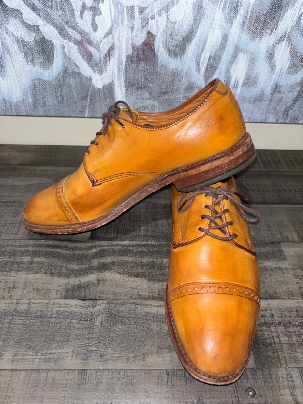 Allen Edmonds Clifton walnut brown leather cap toe Oxfords SZ8 - Picture 3 of 14